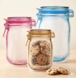 3 Pcs Food Storage Jar Zip lock Bags