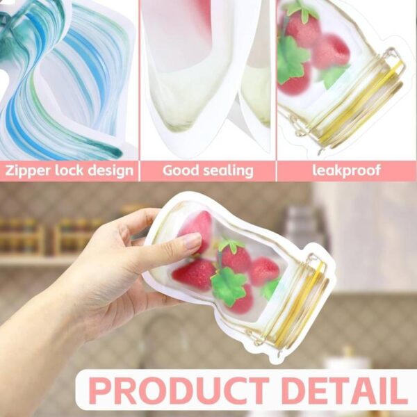 3 Pcs Food Storage Jar Zip lock Bags