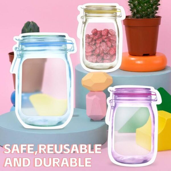3 Pcs Food Storage Jar Zip lock Bags