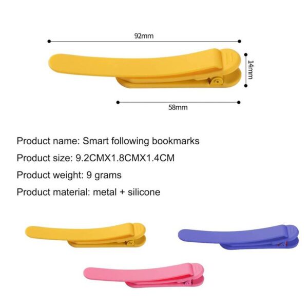 3 pcs Silicone Automatic Bookmark