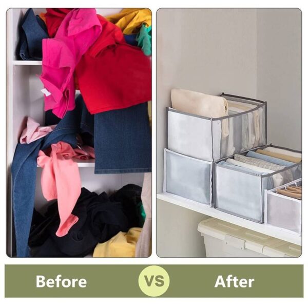 7 Grid Transparent Closet Clothes Organizer