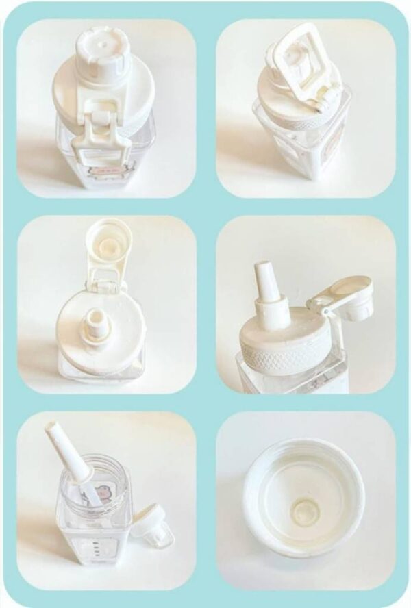 700ml Kawaii Water Bottle with Straw and Sticker