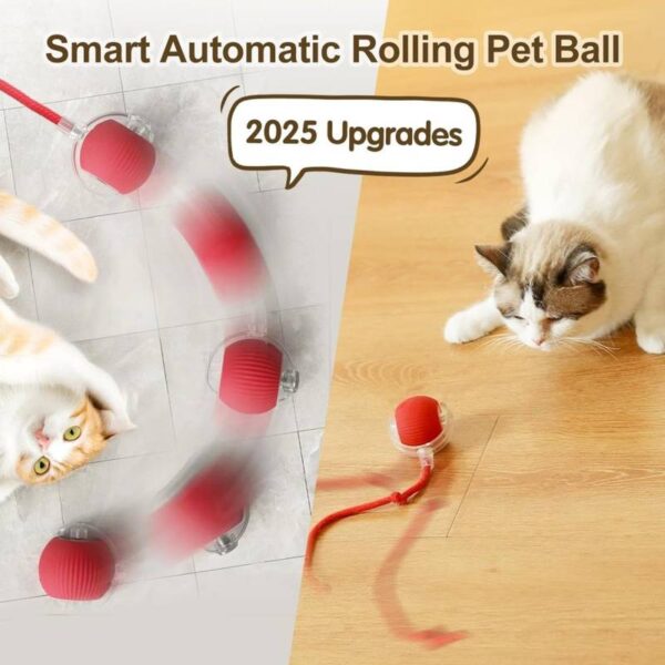 Automatic Cat Teaser Ball Red Rolling Ball