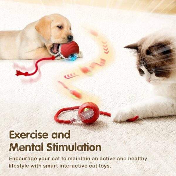 Automatic Cat Teaser Ball Red Rolling Ball