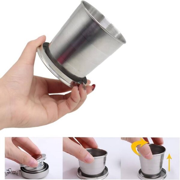 Camping Mug Folding Cup with Keychain