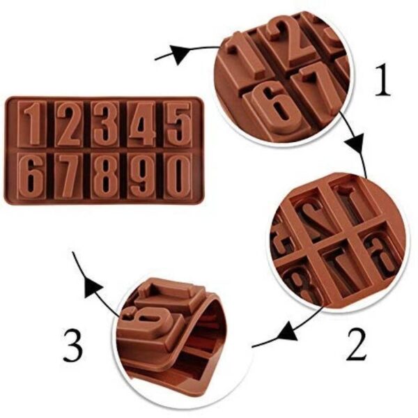 Numeric Chocolate Mould Silicone Ice Cube Tray 