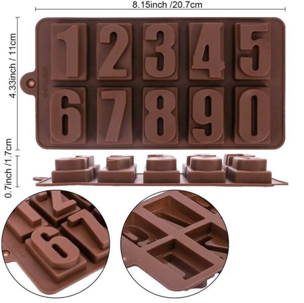 Numeric Chocolate Mould Silicone Ice Cube Tray 