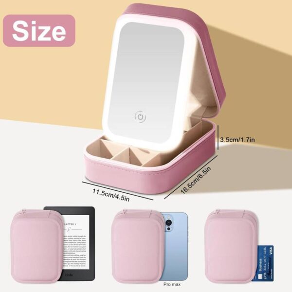 Jewellery Makeup Storage box with led mirror Case