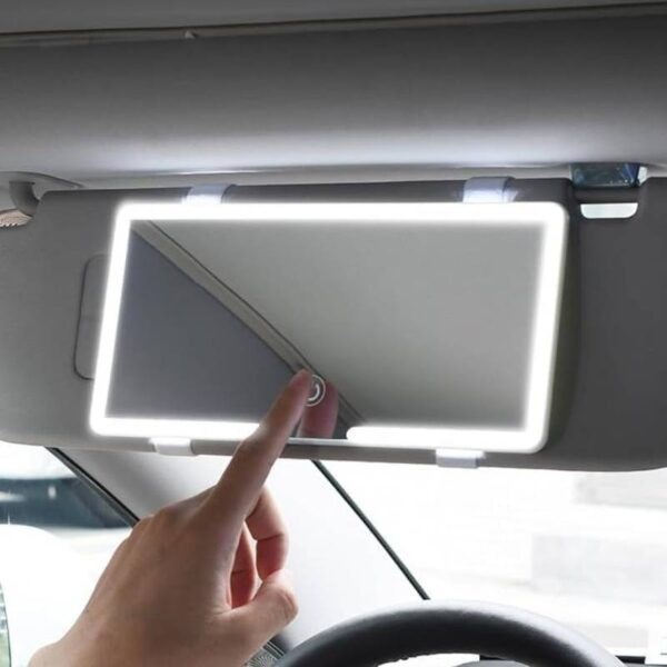 Rechargeable Vanity Mirror Car Makeup Mirror with LED Lights