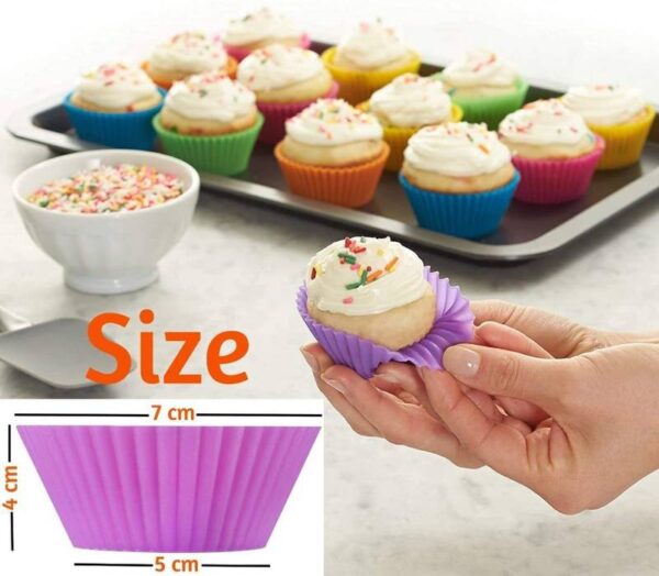 Round-Silicon-Moulds-for-Cupca3-1653133769 Silicon Cupcake Mould set of 12 Round Muffin Moulds