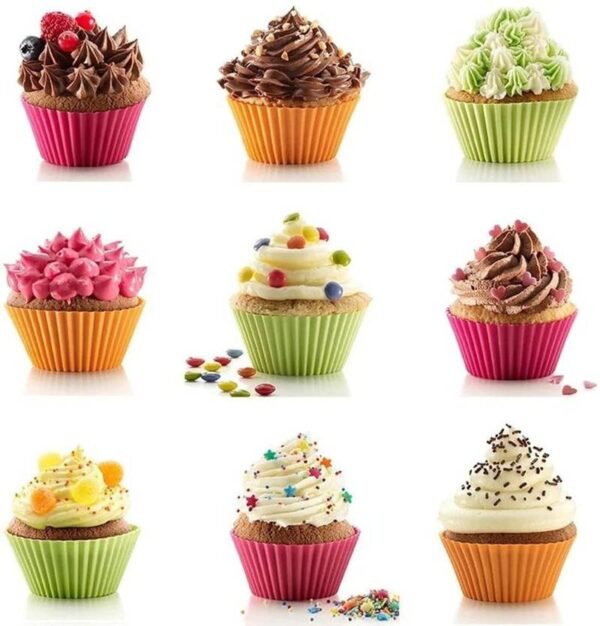 Round-Silicon-Moulds-for-Cupca4-1653133769 Silicon Cupcake Mould set of 12 Round Muffin Moulds