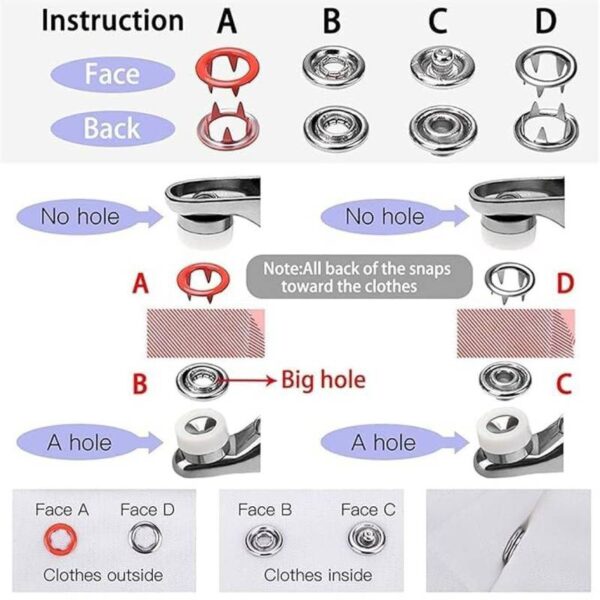 Thickened Snap Buttons Kit