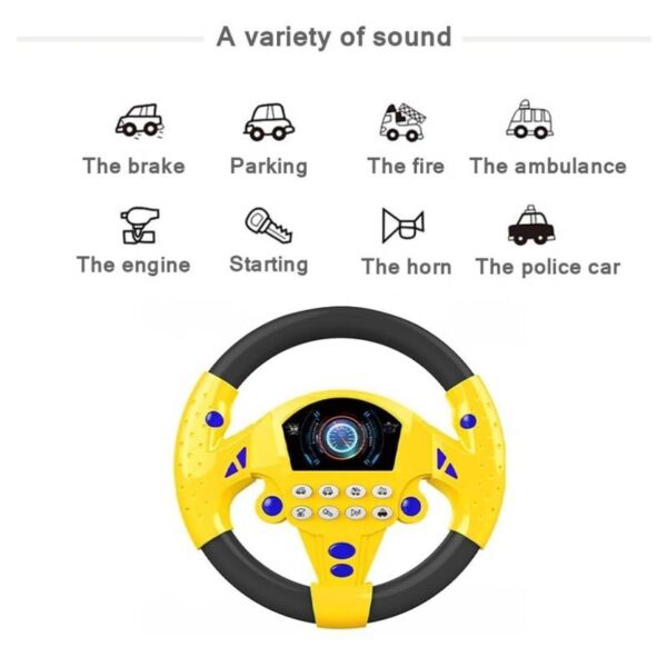 Yellow Kids Simulated Steering Wheel