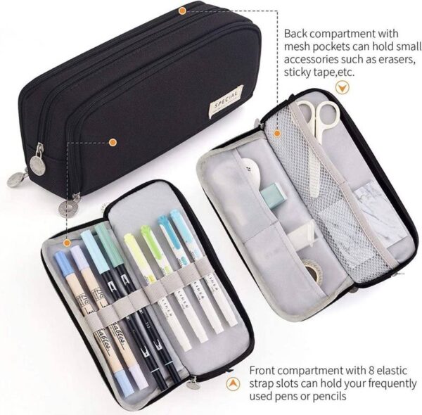 3 Compartment Pencil Pouch