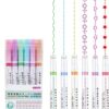 6Pcs Line Maker Color Pen Curve Highlighter Pen